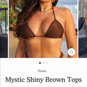 Hoaka Swimwear medium Mystic shiny brown top NWT